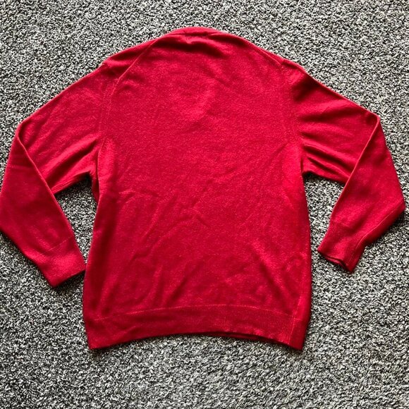 Vintage Playboy Sweater Mens 42 Red V-Neck Wool/Angola Rabbit Long Sleeve Top - Picture 3 of 8